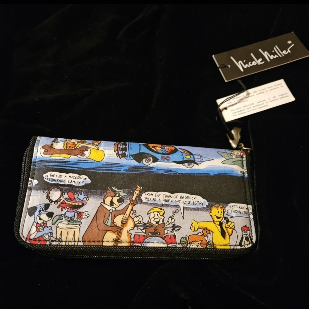 Nicole Miller Rare Vintage Cartoon Character Checkbook Style Wallet - Multicolor - Picture 5 of 8
